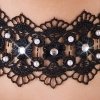 Embroidered Choker+Rhinestones